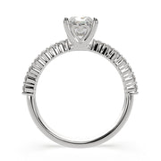 Lavinia Radiant Cut Side Stone 4 Prong Engagement Ring Setting - Nivetta